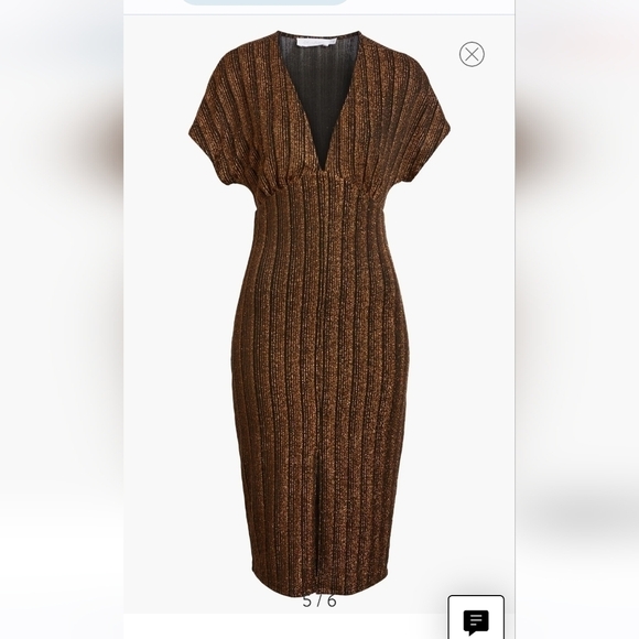 Sparkle Rib Knit Dress Black Bronze Small - Picture 6 of 11